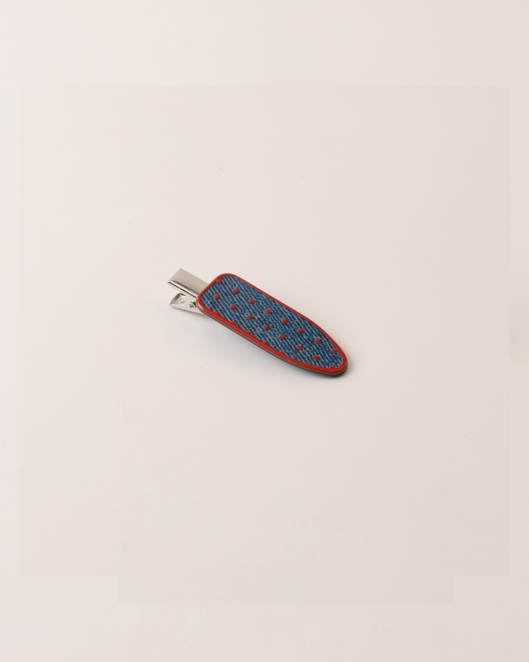 Denim Blue Vintage Polka Dot Hair Claw Clip