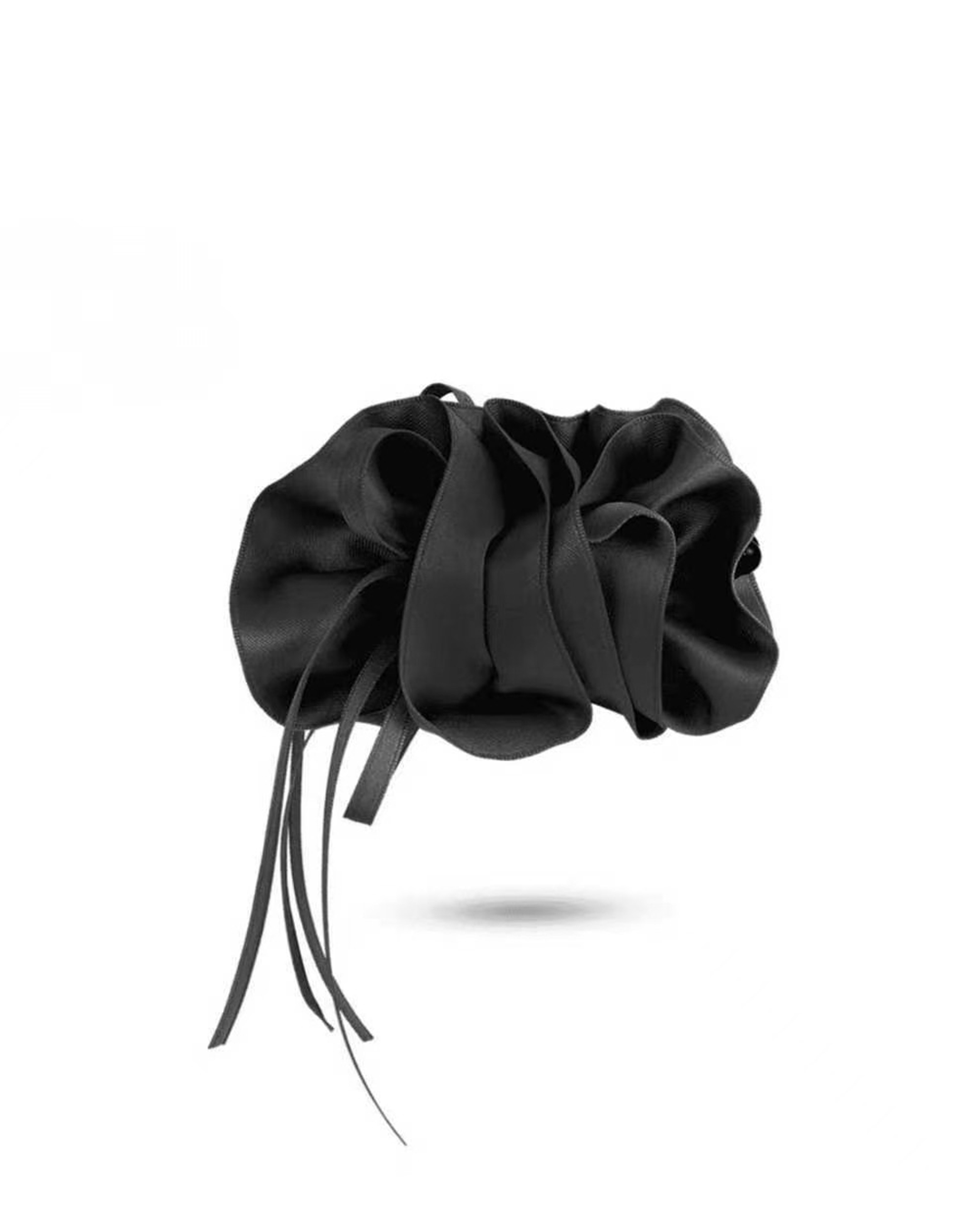 Black Satin Ribbon Bow Hair Claw Clip