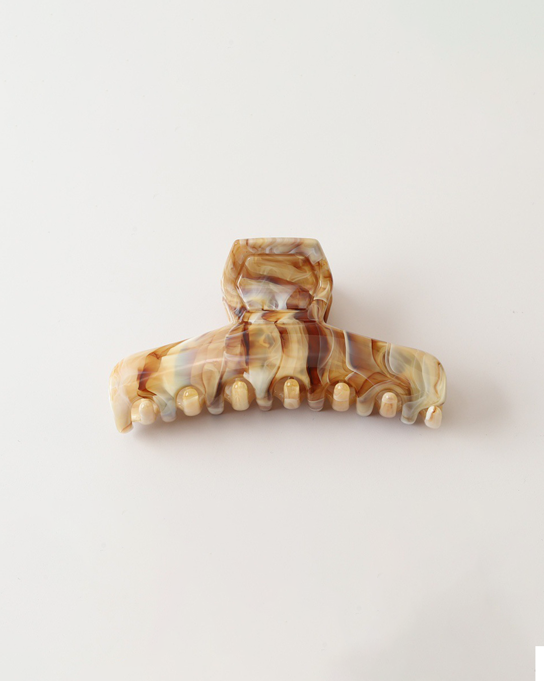 Cream Marble Acetate Hair Claw Clip