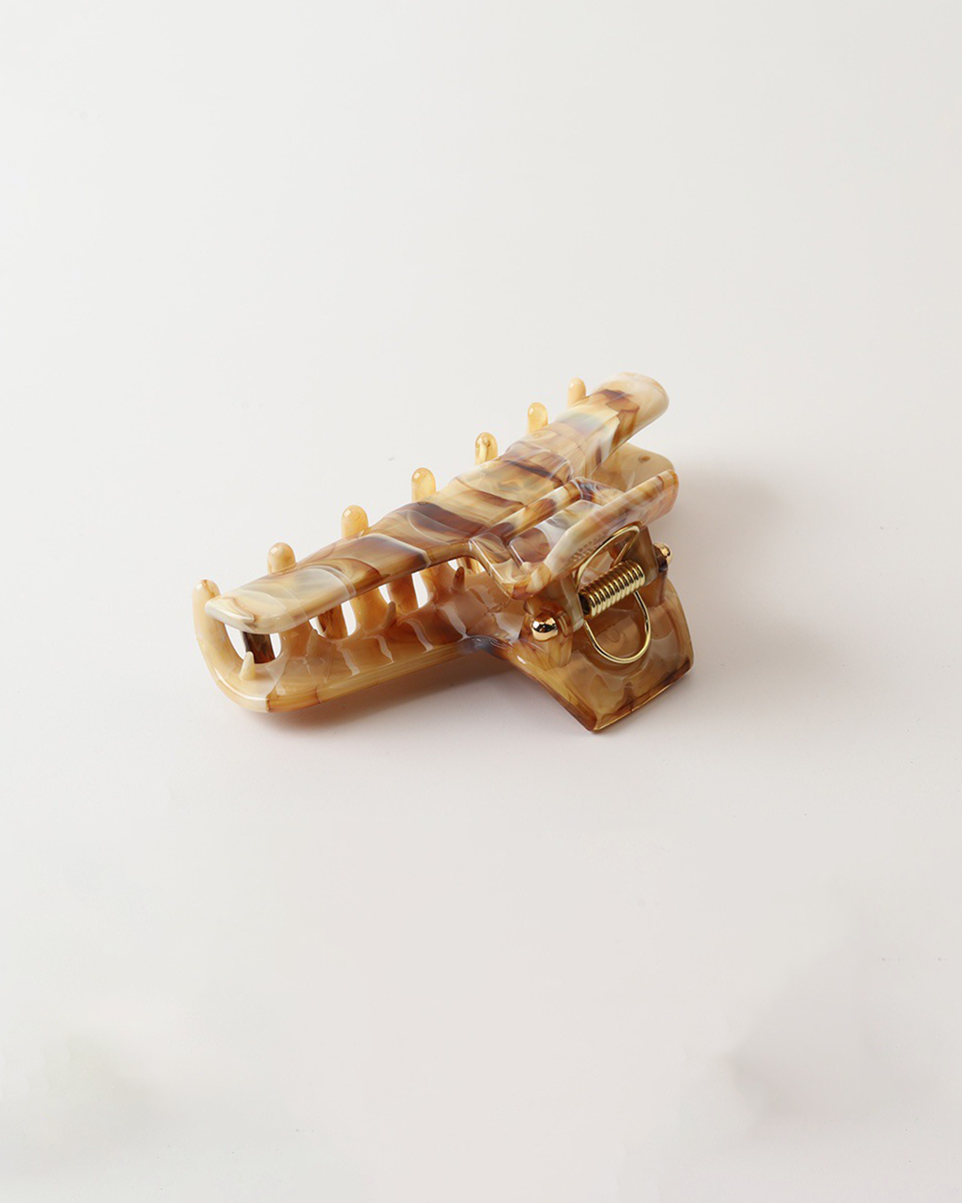 Cream Marble Acetate Hair Claw Clip