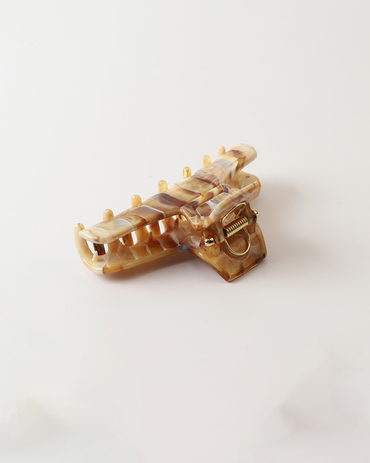 Cream Marble Acetate Hair Claw Clip