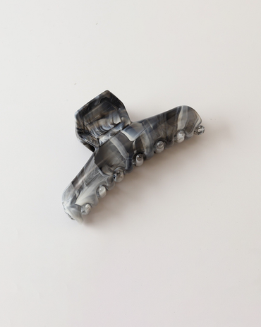 Grey Marble Acetate Hair Claw Clip