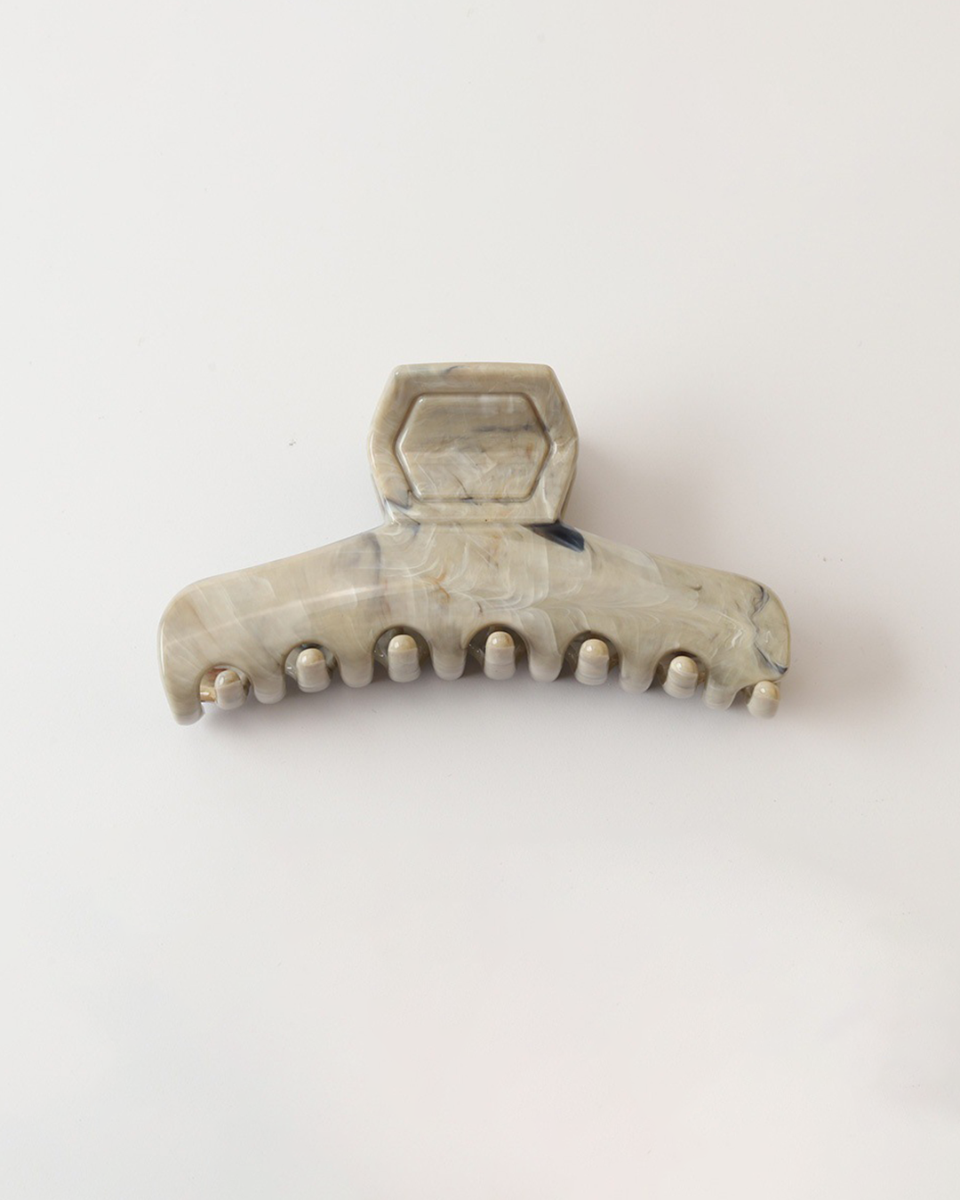 White Marble Acetate Hair Claw Clip