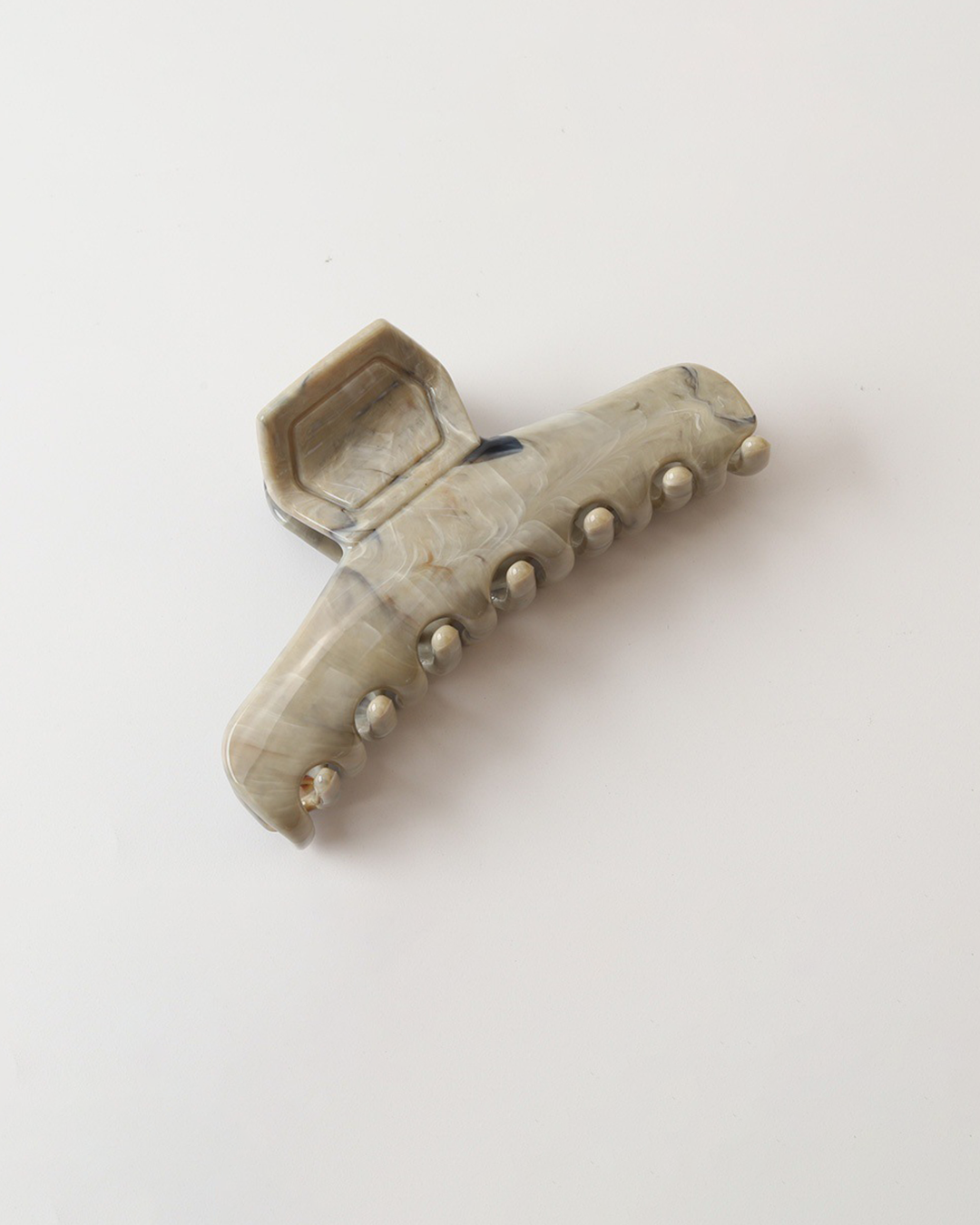 White Marble Acetate Hair Claw Clip