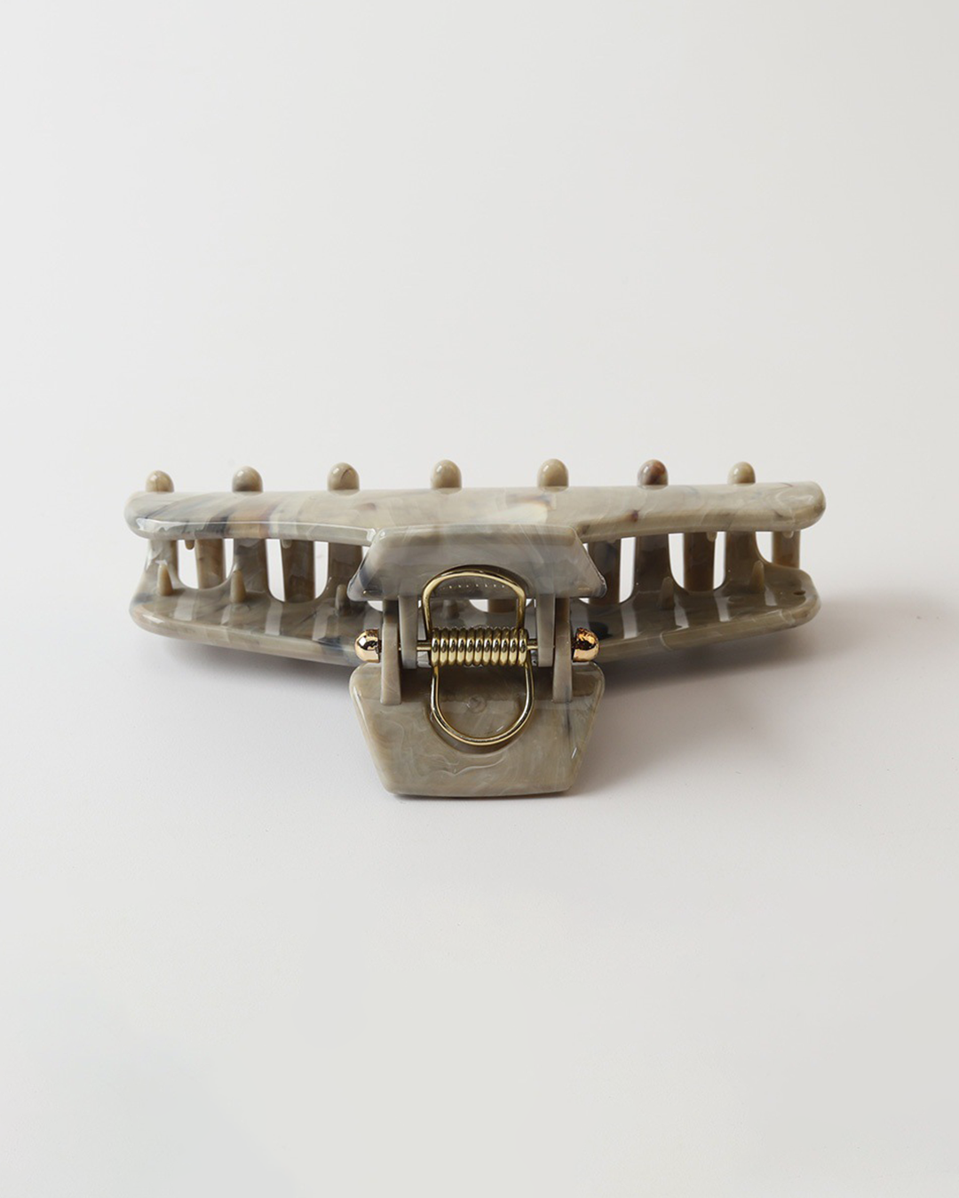 White Marble Acetate Hair Claw Clip